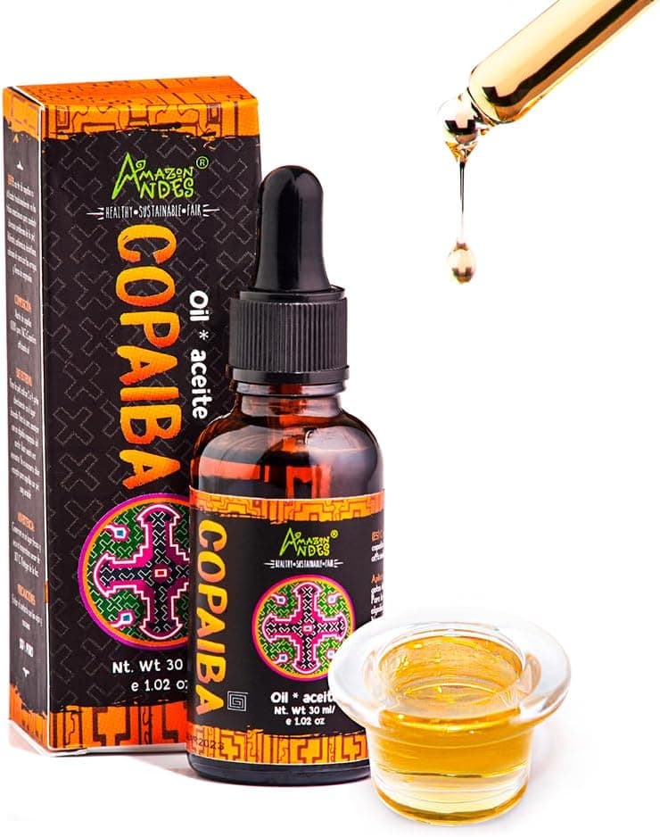 Amazon Andes Copaiba oil 30 mL bottle and box